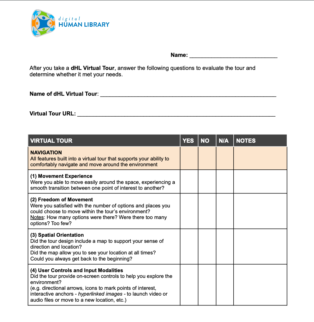 evaluate a virtual tour form