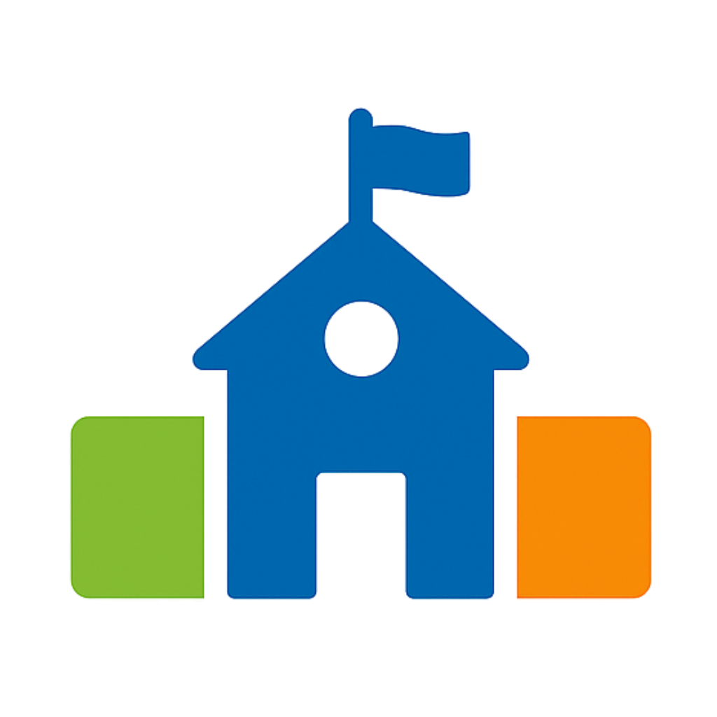 adopt a school logo with blue school house